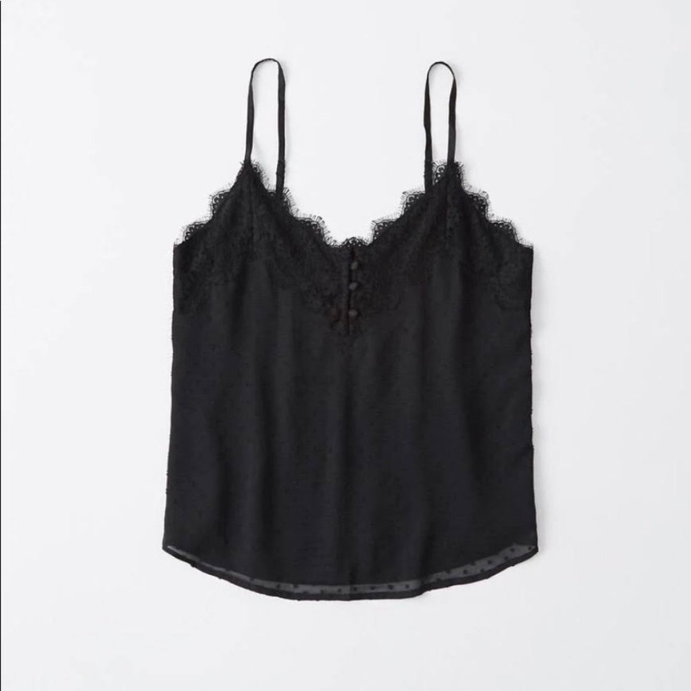 Abercrombie & Fitch Lace Trim Clipdot Cami XXS